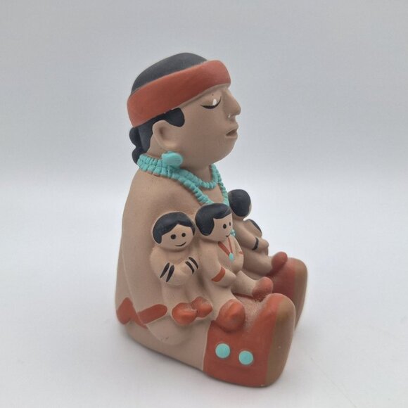 Cleo Teissedre Navajo Figurine Ceramic Children Father Vintage Family Native Art - Picture 3 of 7